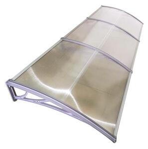 Copertină ECO de ușă 300x60cm marchiză adăpost acoperiș gri-transparent