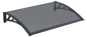 Copertină PREMIUM de ușă 40x60cm / marchiză / adăpost / acoperiș - brațe negre - placă 6mm întreagă antracit