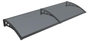 Copertină PREMIUM de ușă 200x60cm / marchiză / adăpost / acoperiș - brațe negre - placă 6mm întreagă antracit