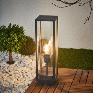 Lucande Annalea lampă cu soclu, 50 cm, antracit, IP54, Negru, Metal, Modern
