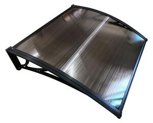 Copertină ECO de ușă 80x80cm marchiză adăpost acoperiș negru-bronz