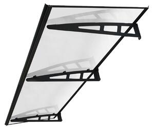 MAPROFI Copertină VIVIEN PRO Alu+Plexiglas de ușă 200x80cm marchiză adăpost acoperiș negru-transparent