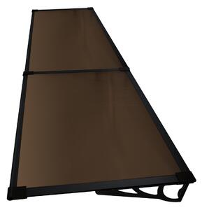 Copertină MAX PRO Otel+Alu+Policarbonat de ușă 200x80cm marchiză adăpost acoperiș negru-bronz