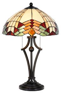 Lampă masă 5961 pe Tiffany-Optik cu buntem sticlă