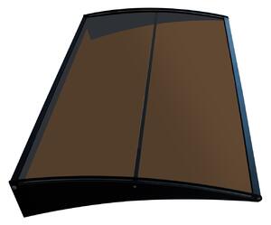 Copertină COR PRO Alu+Plexiglas de ușă 140x80cm marchiză adăpost acoperiș negru-bronz
