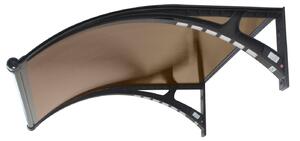 Copertină PREMIUM LUMI cu senzor de lumină și panou solar pentru ușă, 120x100 cm marchiză acoperiș adăpost, negru-bronz