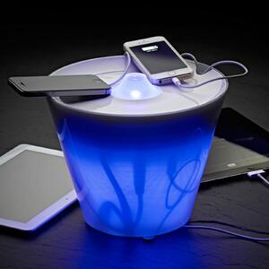 Rotaliana MultiPot+ lampă masă LED multifuncț., reglabil, Alb, Camera de zi / sufragerie, Plastic, Design