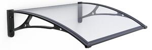 Copertină PRO Alu+Plexiglas de ușă 150x80cm marchiză adăpost acoperiș negru-transparent