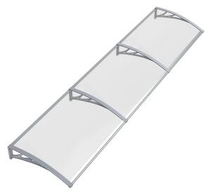 Copertină PREMIUM 300x120 cm, placă 6 mm dintr-o bucată – Gri/Transparenta