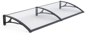 Copertină PRO Alu+Plexiglas de ușă 240x80cm marchiză adăpost acoperiș negru-transparent