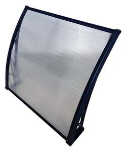 Copertină ECO de ușă 40x60cm marchiză adăpost acoperiș negru-transparent