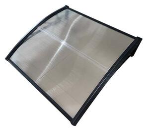 Copertină ECO de ușă 40x60cm marchiză adăpost acoperiș negru-transparent