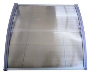 Copertină ECO de ușă 80x80cm marchiză adăpost acoperiș gri-transparent