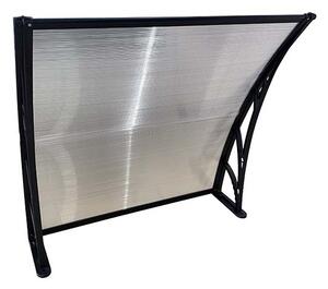 Copertină ECO de ușă 40x60cm marchiză adăpost acoperiș negru-transparent