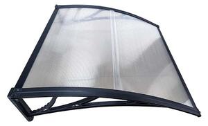 Copertină ECO de ușă 80x80cm marchiză adăpost acoperiș negru-transparent
