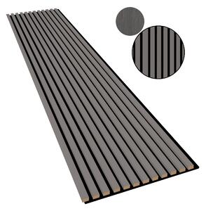 Riflaj MDF decorativ 2HOME de tip Panou Acustic, Gri, 270×60 cm