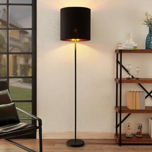 Lindby Nymar lampă picior, textil, auriu negru