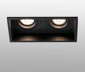 Lampă încastrată Hyde, 2 becuri pivotantă pe negru