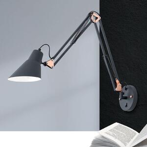 ORION Lumină de perete licență cu arc echilibrare și întrerupător, reglabil, Negru, Camera de zi / sufragerie, Metal, Modern