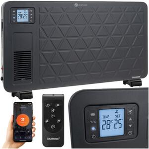 Convector electric de podea Kaminer Ziflo 2300W - Control Wi-Fi, termostat și telecomandă, negru