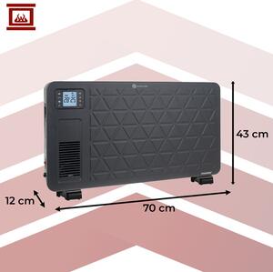 Convector electric de podea Kaminer Ziflo 2300W - Control Wi-Fi, termostat și telecomandă, negru