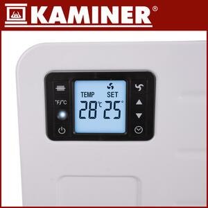 Convector electric de podea Kaminer Ziflo 2300W - Cu control Wi-Fi, termostat și telecomandă, alb