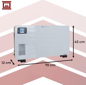 Convector electric de podea Kaminer Ziflo 2300W - Cu control Wi-Fi, termostat și telecomandă, alb
