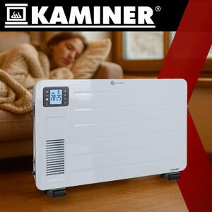 Convector electric de podea Kaminer Ziflo 2300W - Cu control Wi-Fi, termostat și telecomandă, alb