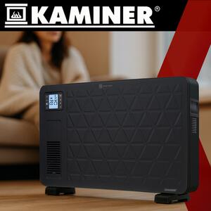 Convector electric de podea Kaminer Ziflo 2300W - Control Wi-Fi, termostat și telecomandă, negru
