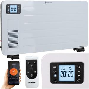 Convector electric de podea Kaminer Ziflo 2300W - Cu control Wi-Fi, termostat și telecomandă, alb