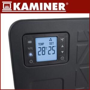 Convector electric de podea Kaminer Ziflo 2300W - Control Wi-Fi, termostat și telecomandă, negru