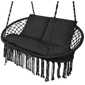 Leagăn dublu de grădină tip cuib de barză Gardlov – Negru