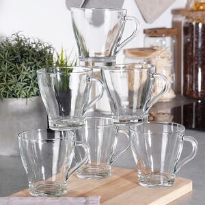 Set 6 pahare din sticlă pentru cafea și ceai Vilde 250 ml – Pahare transparente băuturi calde