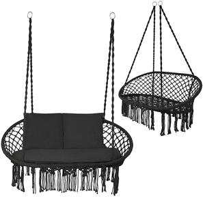 Leagăn dublu de grădină tip cuib de barză Gardlov – Negru