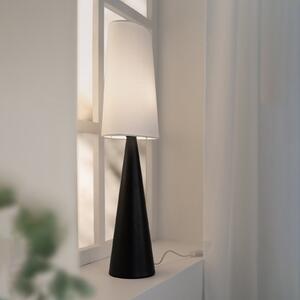Lampă de masă Conus cu abajur alb-deschis, negru