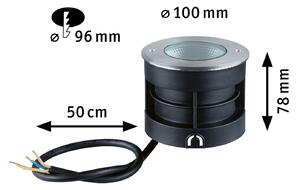 Paulmann Vanea LED cu LED-uri, IP67, Ø 10cm, Metalic, Metal, Modern, Corpuri de iluminat încastrate rotunde