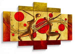 Tablou abstract cu două femei (150x105 cm)