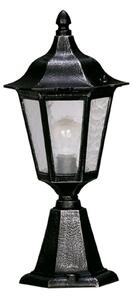 Lampă cu postament 541, sticlă catedrale, negru