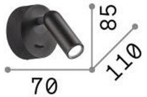 Ideal Lux LED reflector de perete Bean Rotund, alb, metalic, pivotant