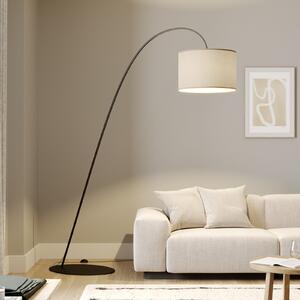 Lampa cu arc Alice cu abajur din material textil, culoare cafea