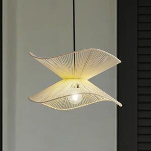 Lindby lumina pandantiv în aer liber Valdorin, bej, bumbac, Ø 40cm