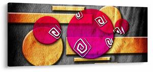 Tablou abstract cu simboluri istorice (120x50 cm)