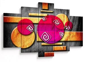 Tablou abstract cu simboluri istorice (150x105 cm)