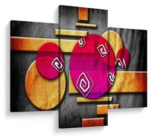 Tablou abstract cu simboluri istorice (90x60 cm)