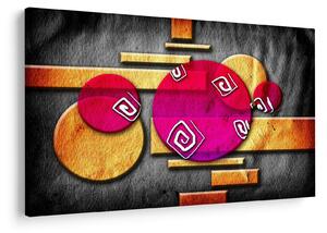 Tablou abstract cu simboluri istorice (90x60 cm)