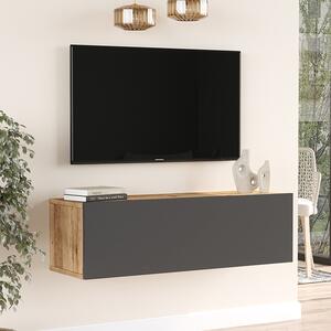 Comoda TV de perete Serit culoare antracit - sonoma 100x31.6x29.6cm
