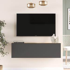 Comoda TV de perete Serit culoare antracit - sonoma 100x31.6x29.6cm