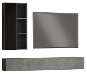 Comoda TV de perete Topaz culoare antracit - negru 174.5x27x145cm