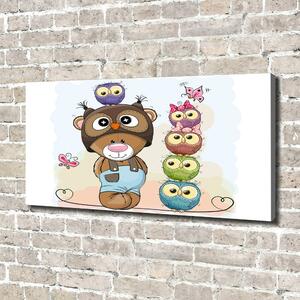 Imprimare tablou canvas Ursul și Owl
