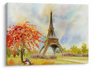 Tablou pictat cu turnul Eiffel (70x50 cm)